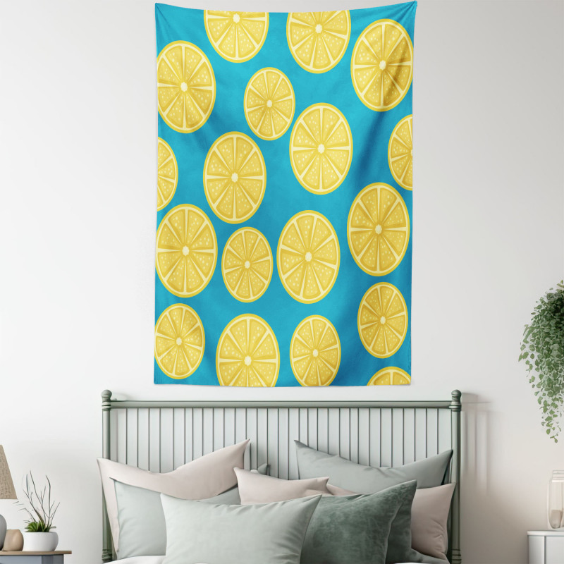 Vivid Citrus Slices Art Tapestry