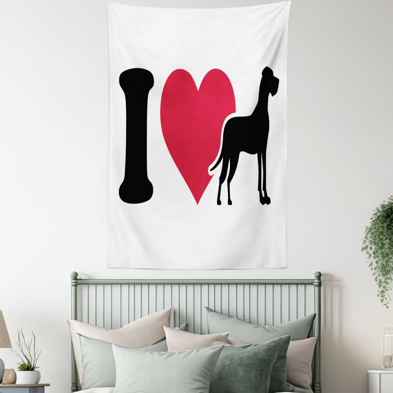 Classic Heart Dog Lover Tapestry