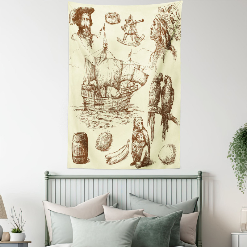 Old Merchant Ship Tapestry