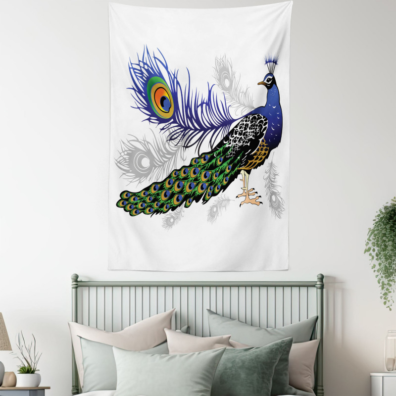 Wild Peacock Feather Tapestry