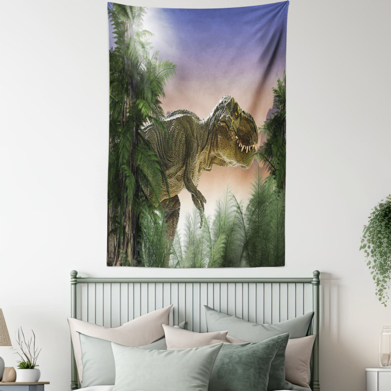 Dinosaur in the Jungle Tapestry