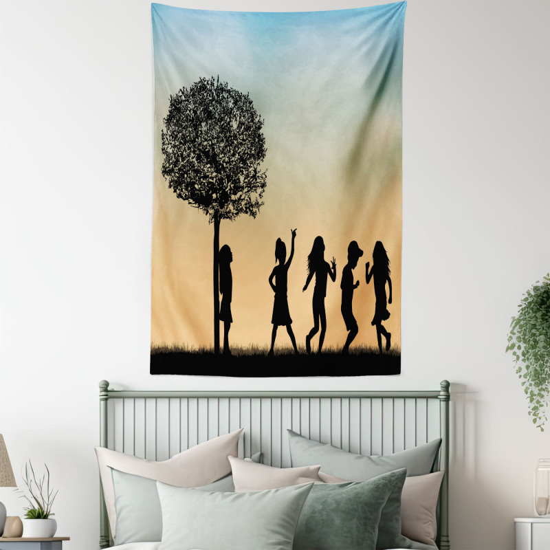 Children Dance Shade Art Tapestry