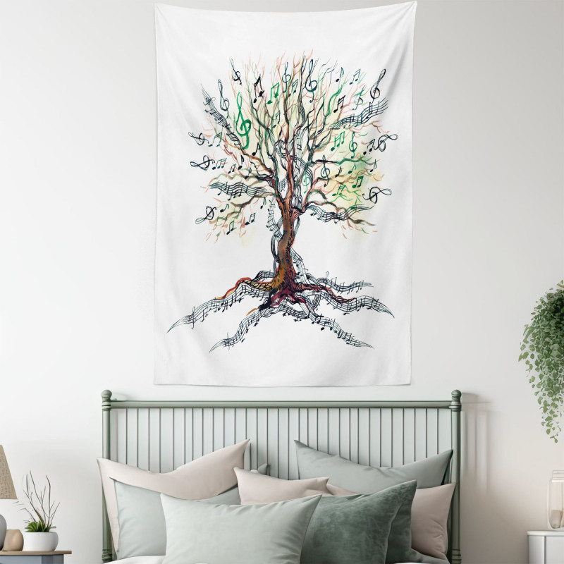 Autumn Nature Tree Swirls Tapestry