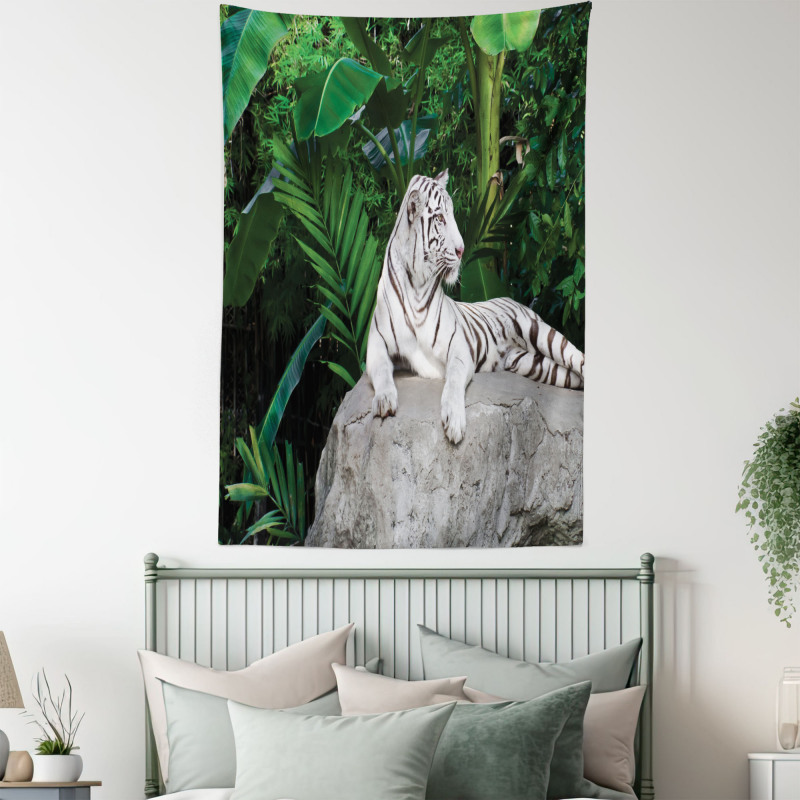 White Tiger in Jungle Tapestry