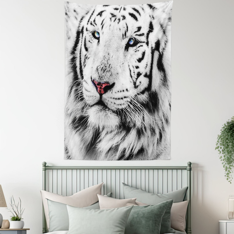 Winter White Tiger Tapestry