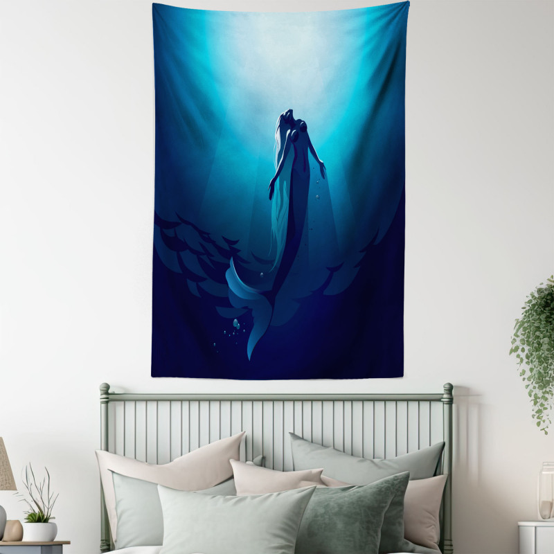 Mermaid in Deep Water Tapestry