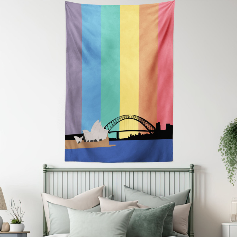 Sydney Building on Rainbow Tapestry