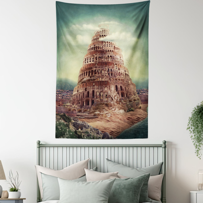 Tower Of Babel Clouds Tapestry