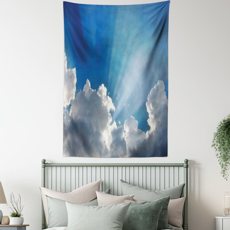 Sky Clouds Sun Rays Tapestry