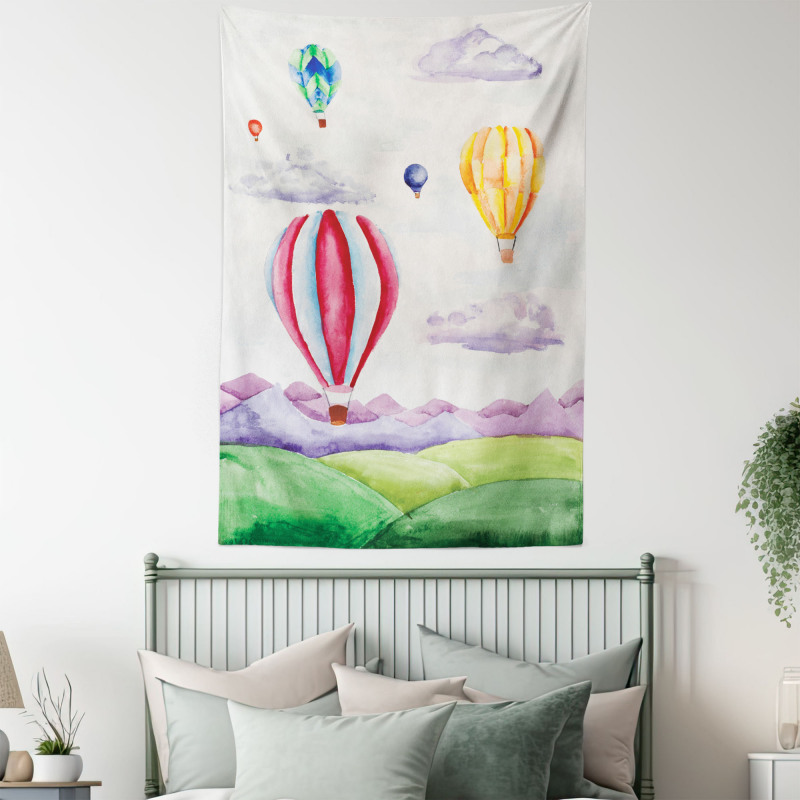 Hot Air Balloons Scene Tapestry