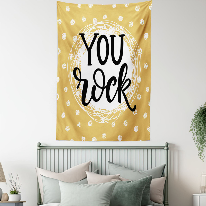 Scribble Circle Dots Art Tapestry