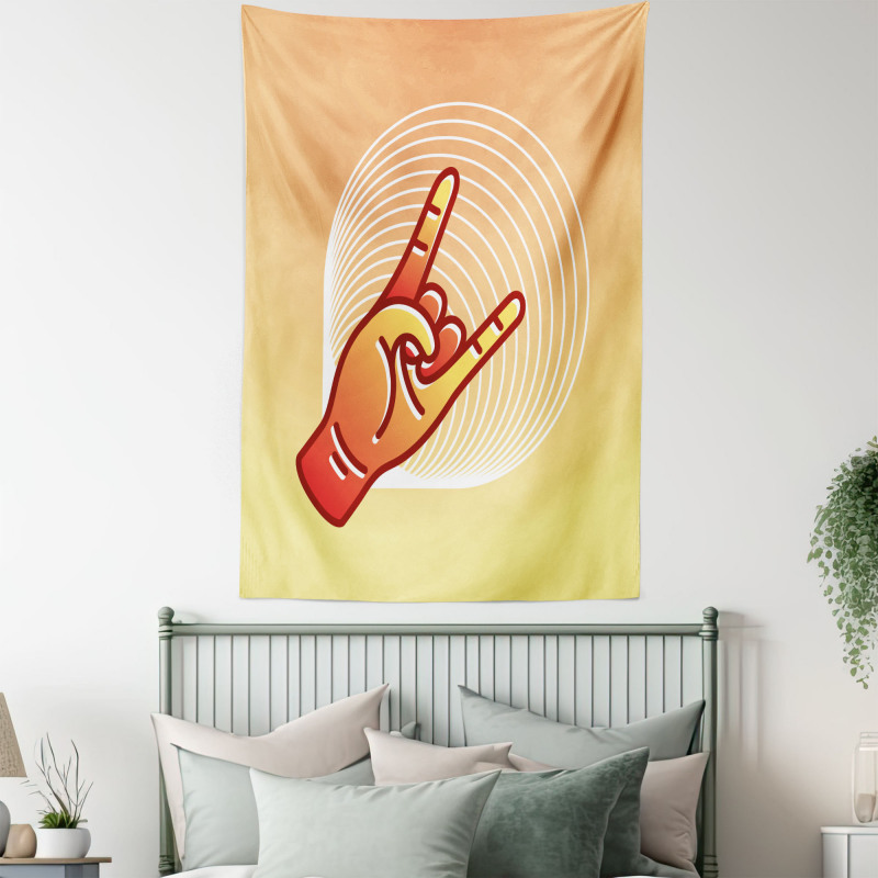 Sign of the Horns Graphic Tapestry