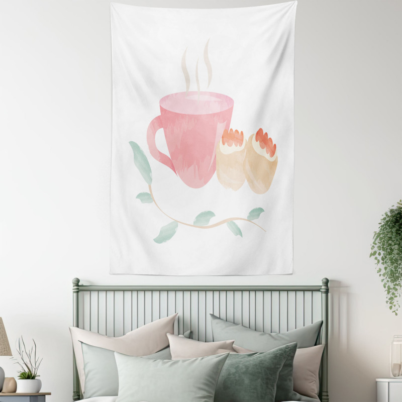 Watercolor Scones Cup Tapestry