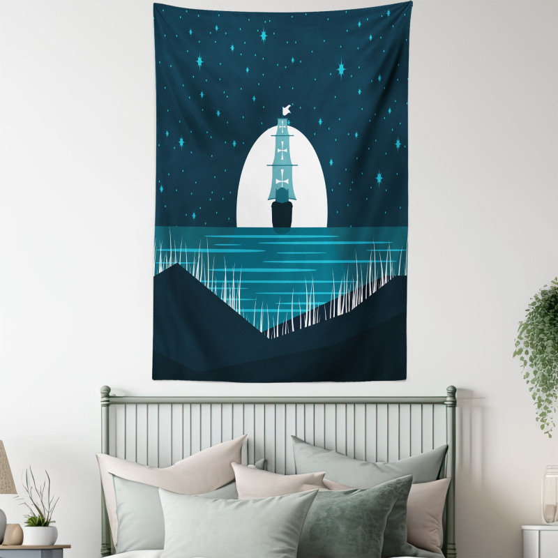 Moonlight on Water Ship Tapestry