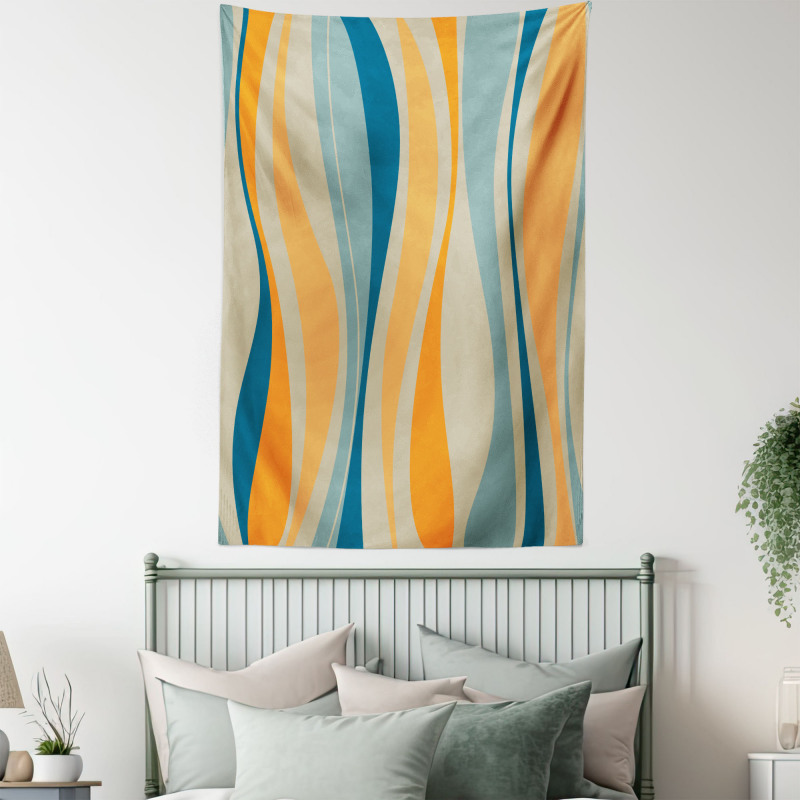 Retro Vibrant Stripes Tapestry