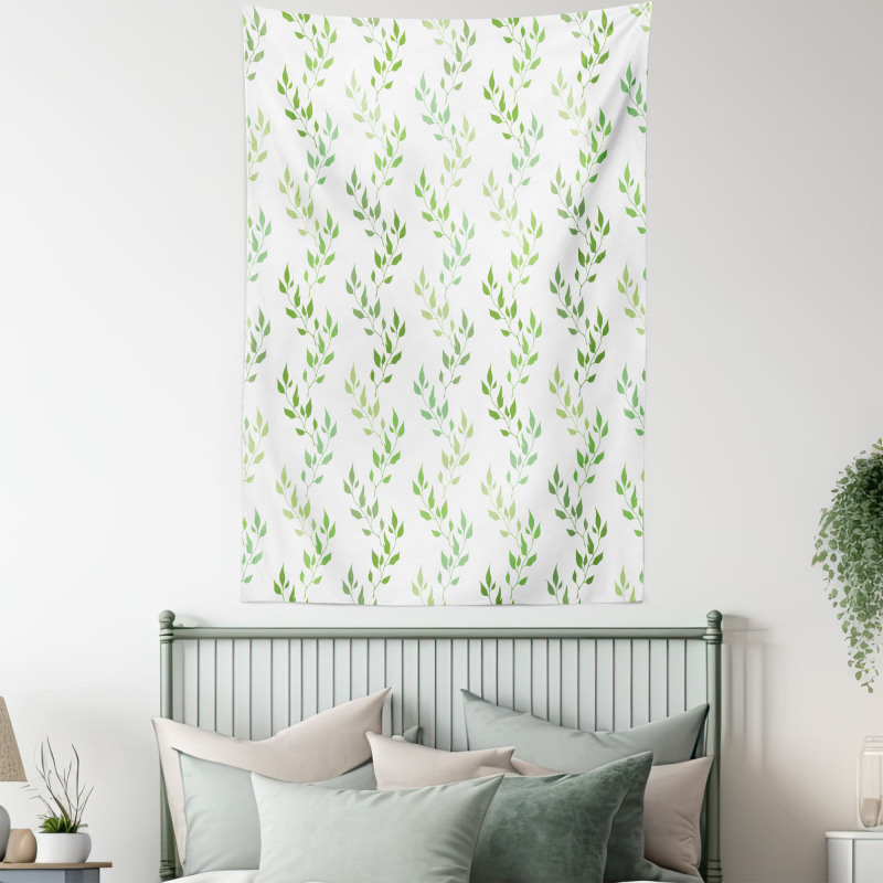 Symmetrical Olive Leaves Tapestry