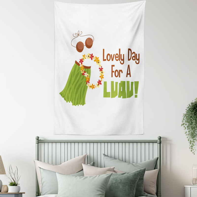 Day for a Luau Wording Ethnic Tapestry