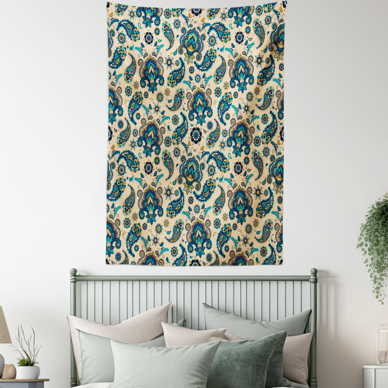 Vintage Colorful Floral Tapestry