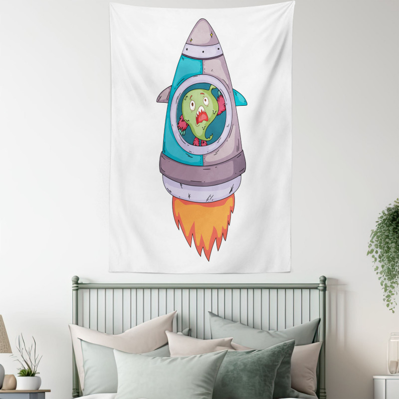 Monster Rocket Space Travel Tapestry