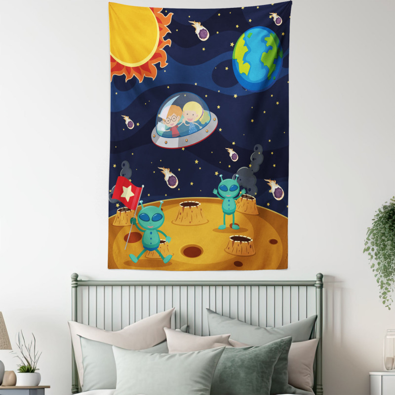 Children Space Travel Galaxy Tapestry