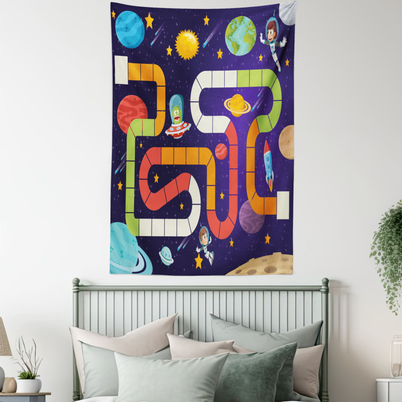 Cartoon Style Children Flying Tapestry