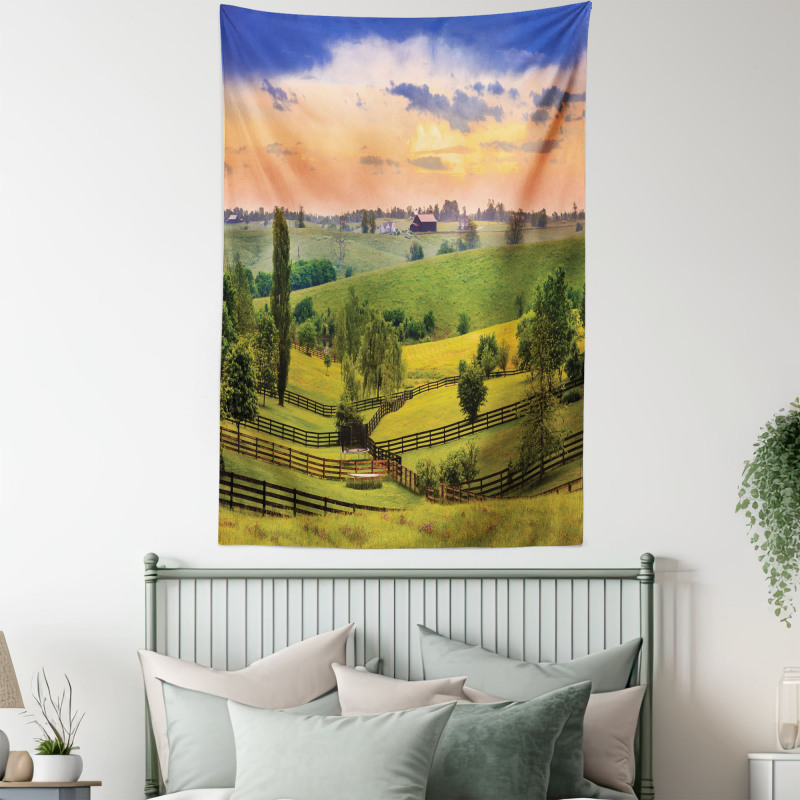 Surreal Countryside Tapestry