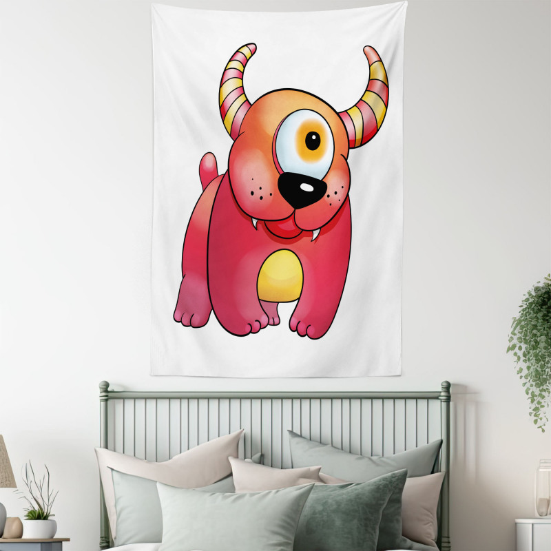 Bizarre Creature with Horns Tapestry