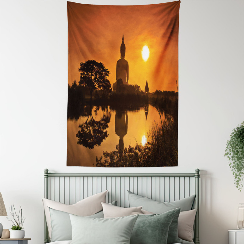 River Sunset Thai Culture Tapestry