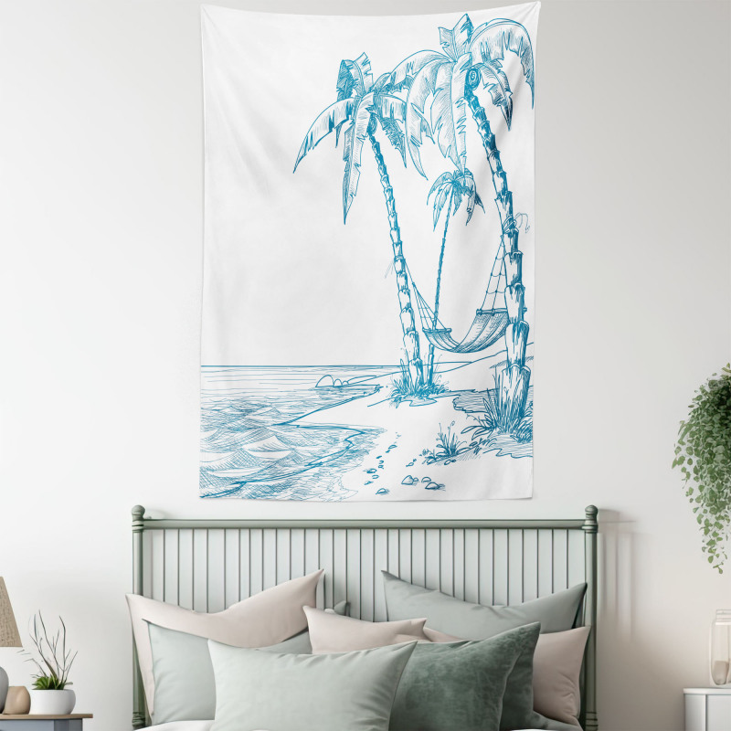 Palm Trees at Beach Tapestry