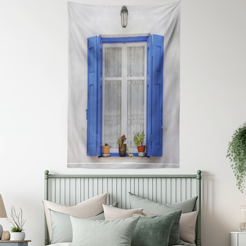 Shutters Flowers Window Tapestry