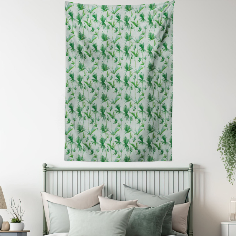 Scattered Palm Leaves Design Tapestry