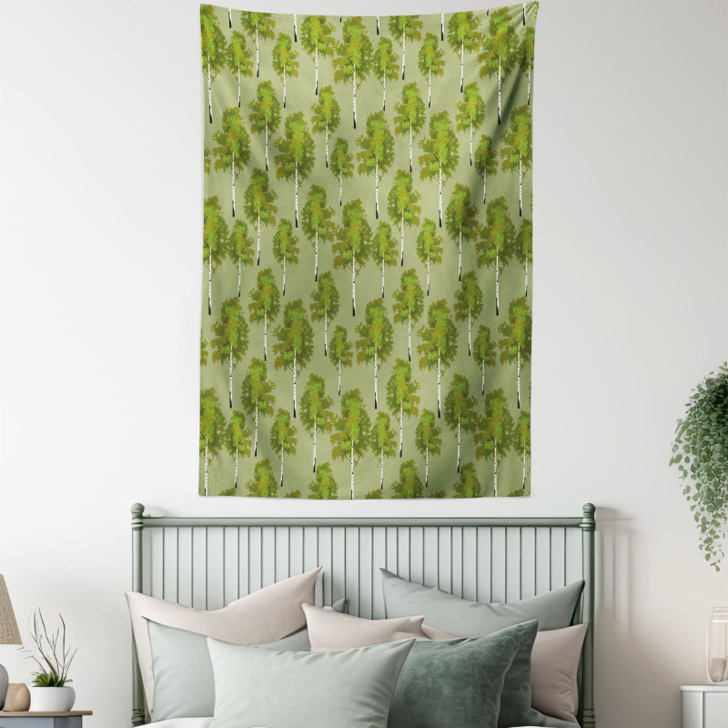 Forest Scene of Trees Art Tapestry