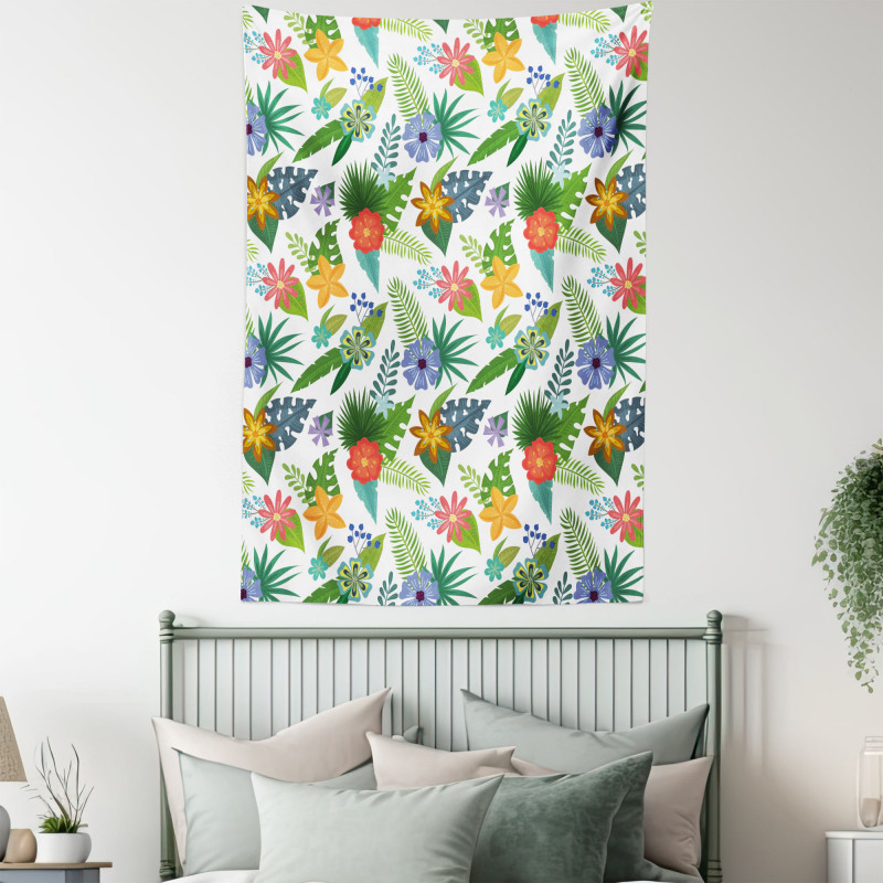 Layout of Colorful Flowers Tapestry