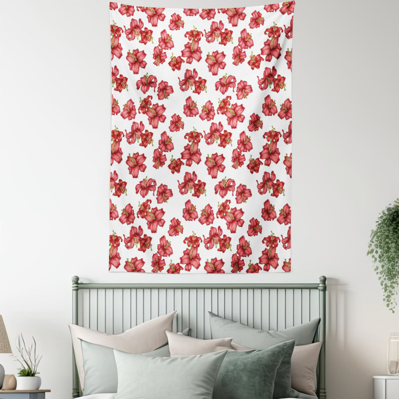 Vintage Style Lily Flowers Tapestry