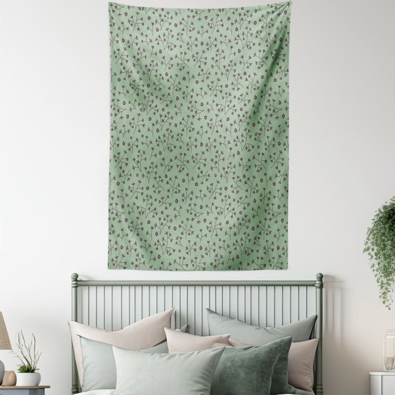 Botanical Elements Flowers Tapestry