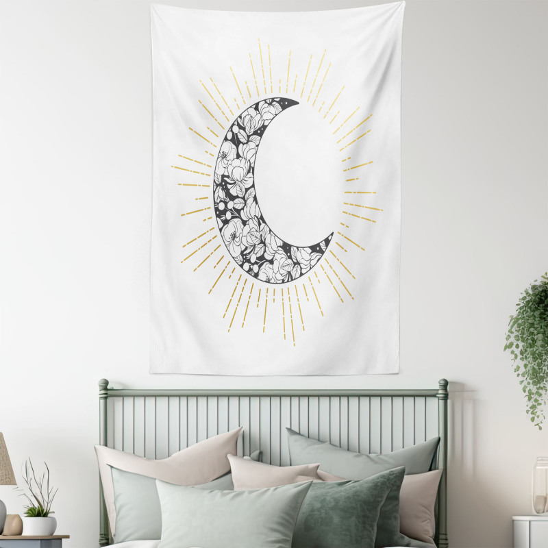 Crescent with Roses Art Tapestry