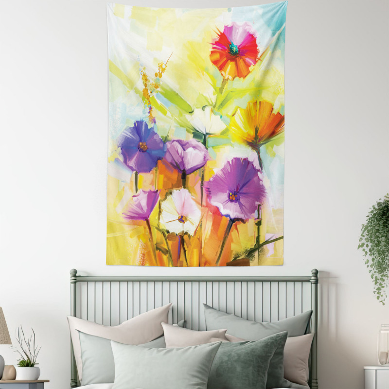 Vivid Gerbera Bloom Spring Tapestry