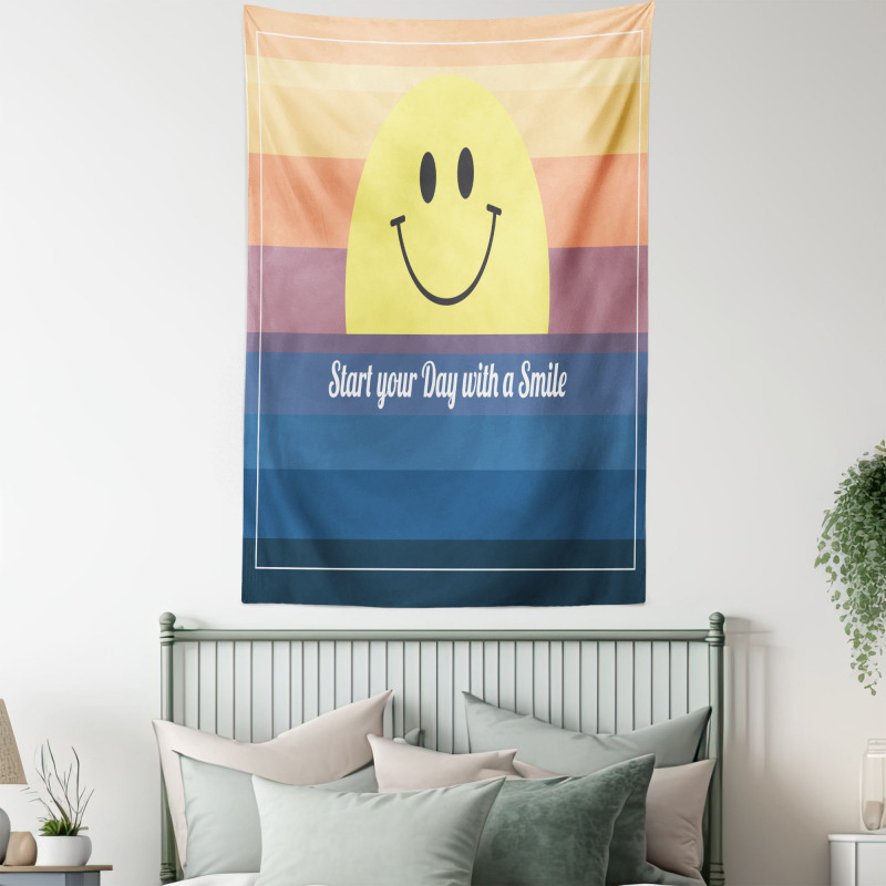 Smirking Sun and Lettering Tapestry