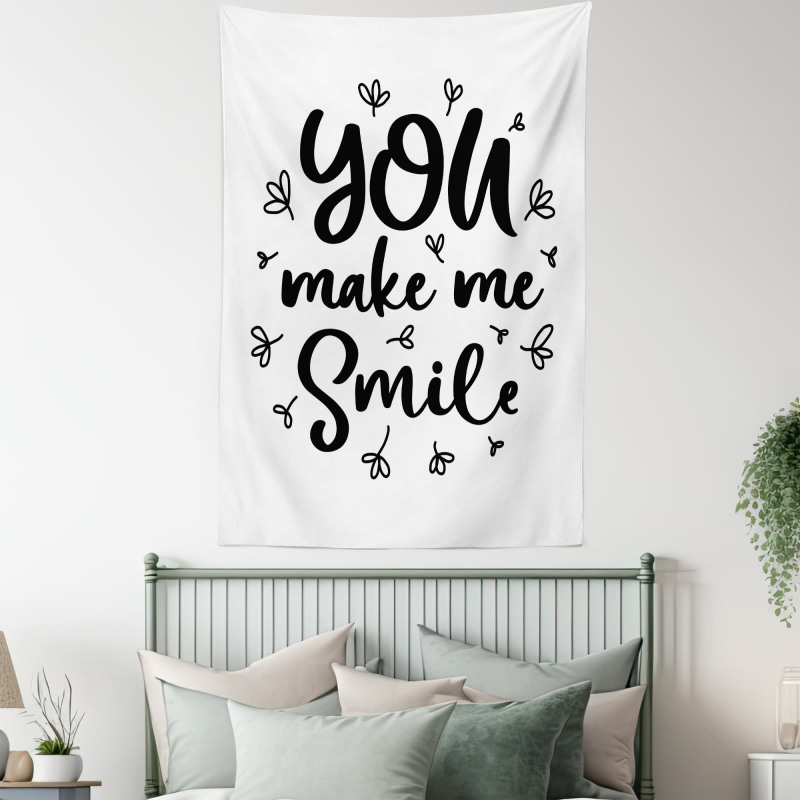 Hand Drawn You Make Me Smile Tapestry