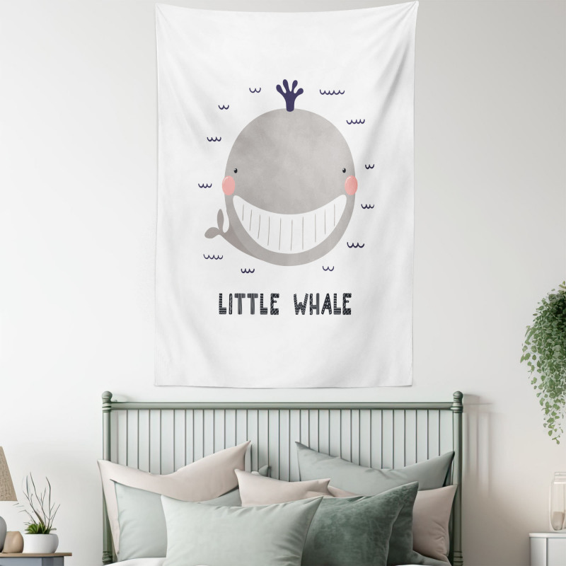 Big Mouth Little Whale Design Tapestry