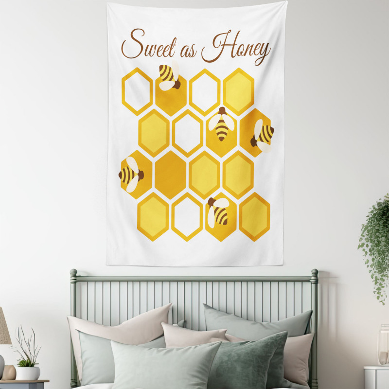 Cursive Wording Beehive Tapestry