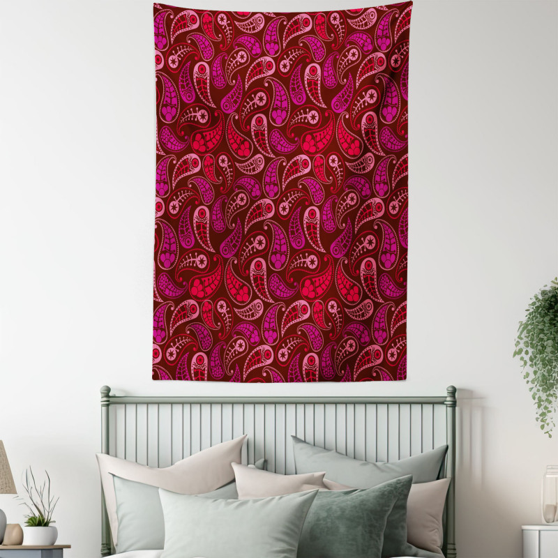 Rhythmic Drop Shaped Motifs Tapestry