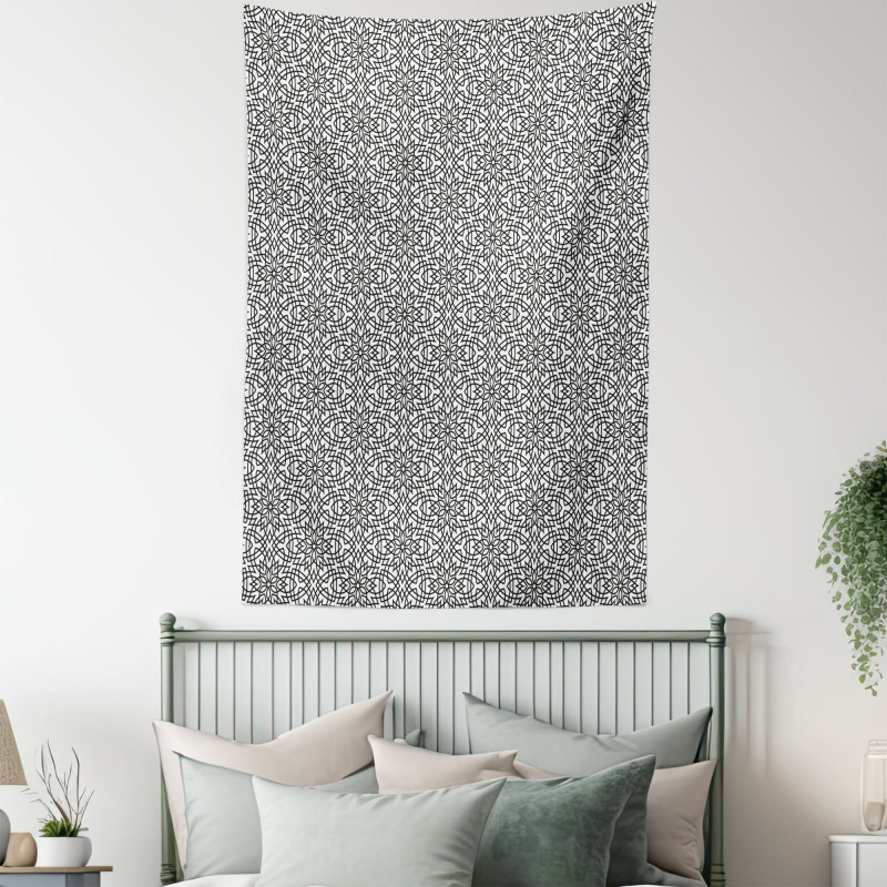 Jumble Grid Floral Details Tapestry