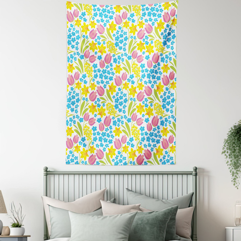 Spring Daffodil Tulip Mimosa Tapestry