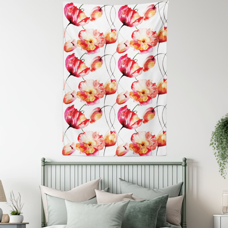 Poppy Tulip Flora Tapestry