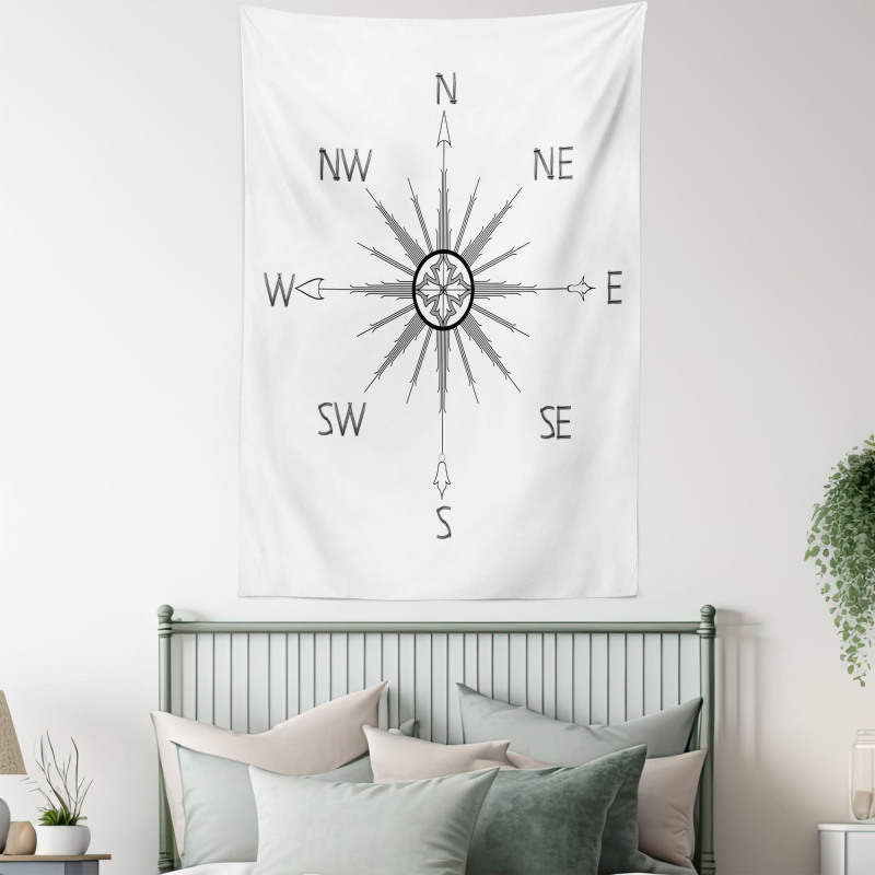 Compass Silhouette Tapestry