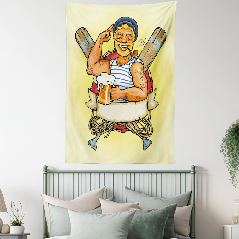 Cartoon Style Sailor Tapestry