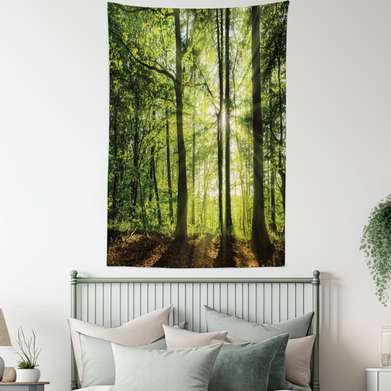 Sunny Forest Springtime Tapestry