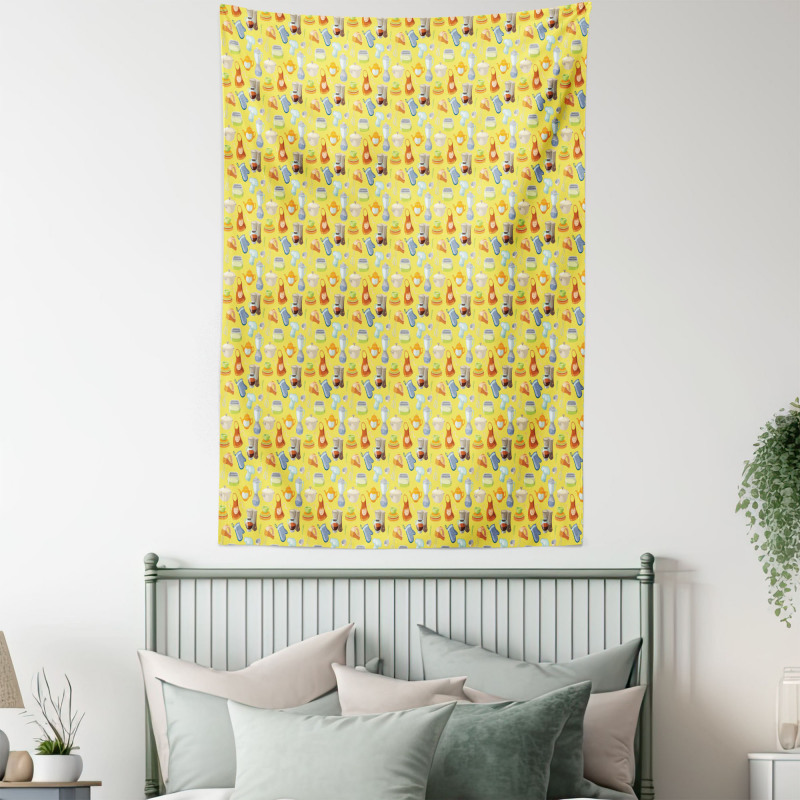 Yellow Kitchenware Tapestry