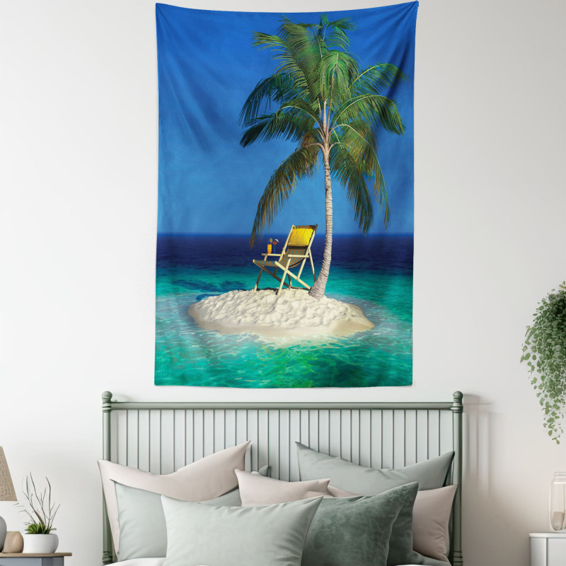 Chair Under a Palm Tree Tapestry